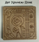 Art Nouveau Floral MDF Coaster Blanks - 2 Designs and Shapes Available – Paint Your Own Laser Engraved Craft Coasters (12cm) | DIY Acrylic Paint Pen Craft