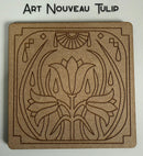 Art Nouveau Floral MDF Coaster Blanks - 2 Designs and Shapes Available – Paint Your Own Laser Engraved Craft Coasters (12cm) | DIY Acrylic Paint Pen Craft