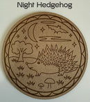 Hedgehog MDF Coaster Blanks – 2 Designs and Shapes Available - Paint Your Own Laser Engraved Craft Coasters (12cm) | DIY Acrylic Paint Pen Craft