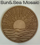 Sunshine Mosaic MDF Coaster Blanks - 2 Designs and Shapes Available – Paint Your Own Laser Engraved Craft Coasters (12cm) | DIY Acrylic Paint Pen Craft