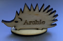 Hedgehog Sign Ornament - made from recycled wood.