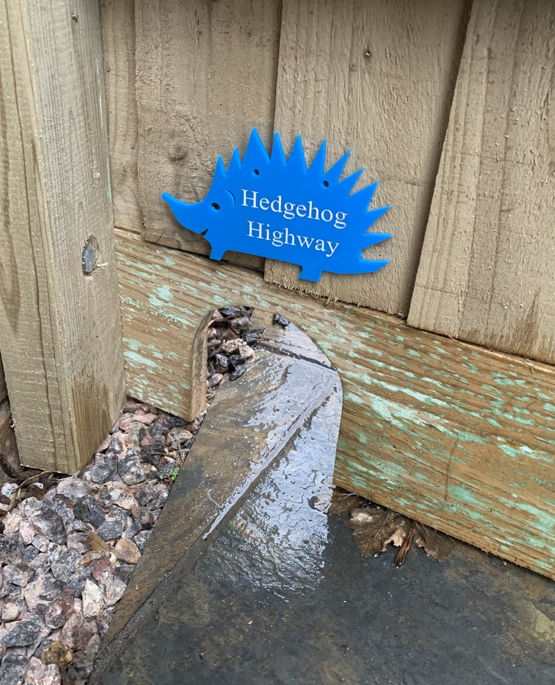 Hedgehog Highway Sign - Perspex